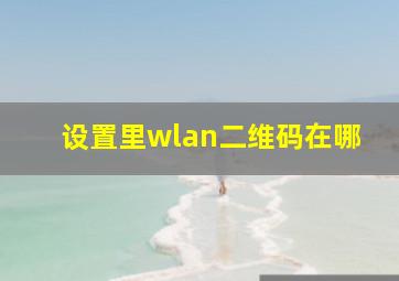 设置里wlan二维码在哪