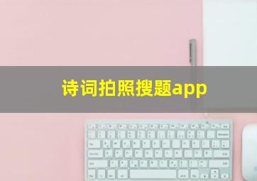 诗词拍照搜题app