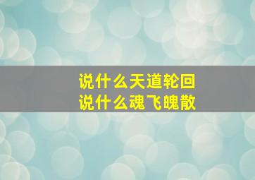 说什么天道轮回说什么魂飞魄散