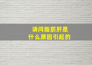 请问脂肪肝是什么原因引起的