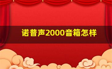 诺普声2000音箱怎样