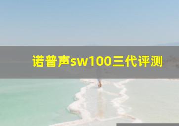 诺普声sw100三代评测