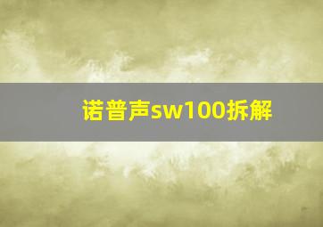 诺普声sw100拆解