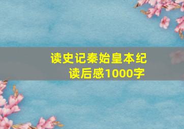 读史记秦始皇本纪读后感1000字