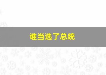 谁当选了总统