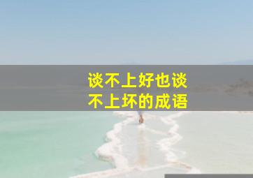 谈不上好也谈不上坏的成语