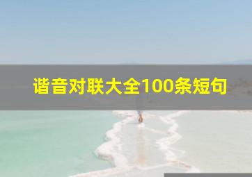 谐音对联大全100条短句