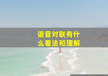 谐音对联有什么看法和理解