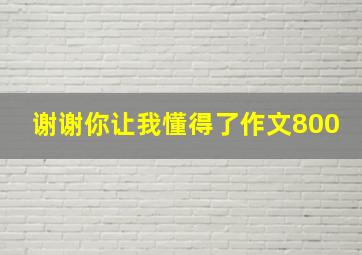 谢谢你让我懂得了作文800