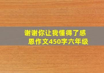 谢谢你让我懂得了感恩作文450字六年级