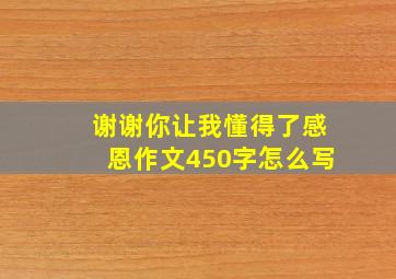 谢谢你让我懂得了感恩作文450字怎么写