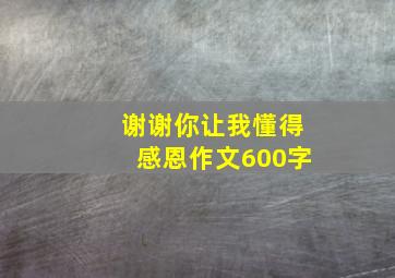 谢谢你让我懂得感恩作文600字