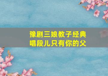 豫剧三娘教子经典唱段儿只有你的父