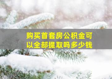 购买首套房公积金可以全部提取吗多少钱