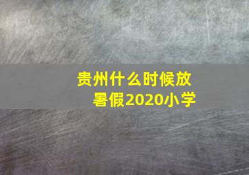 贵州什么时候放暑假2020小学