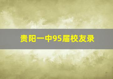 贵阳一中95届校友录