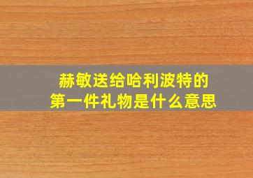 赫敏送给哈利波特的第一件礼物是什么意思