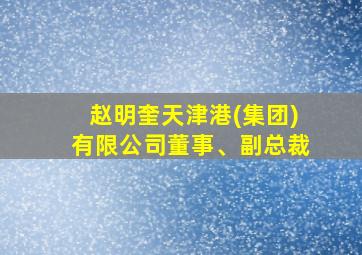 赵明奎天津港(集团)有限公司董事、副总裁