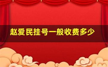 赵爱民挂号一般收费多少