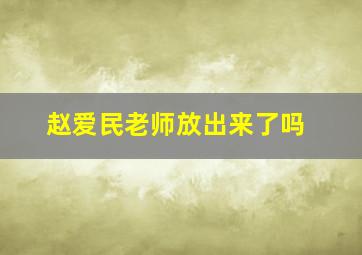 赵爱民老师放出来了吗