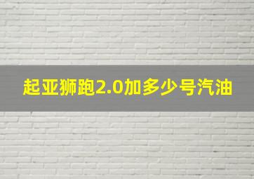 起亚狮跑2.0加多少号汽油