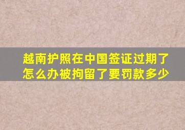 越南护照在中国签证过期了怎么办被拘留了要罚款多少