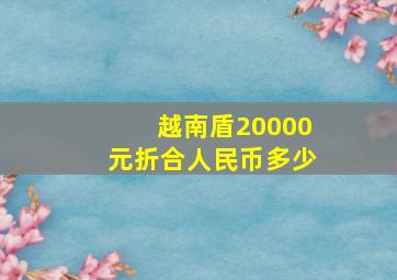 越南盾20000元折合人民币多少