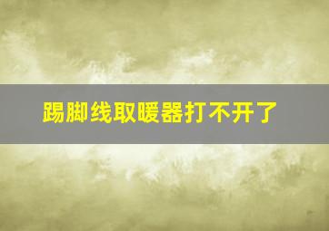 踢脚线取暖器打不开了