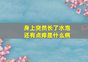 身上突然长了水泡还有点痒是什么病