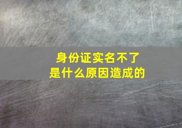 身份证实名不了是什么原因造成的