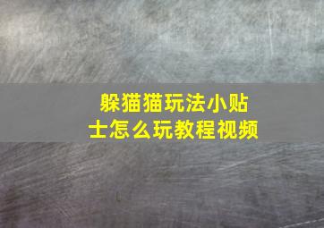 躲猫猫玩法小贴士怎么玩教程视频