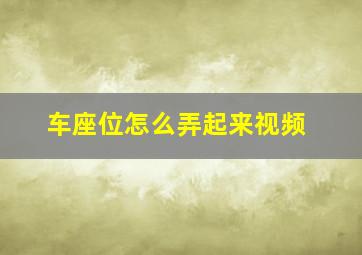 车座位怎么弄起来视频