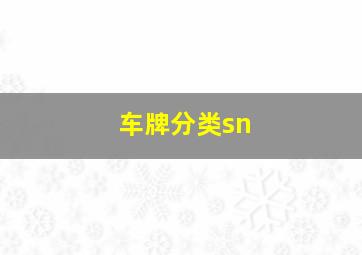 车牌分类sn