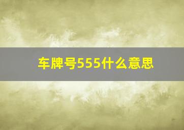 车牌号555什么意思