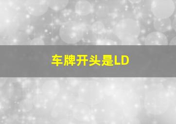 车牌开头是LD