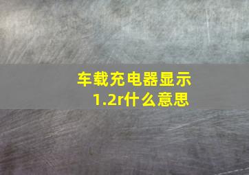 车载充电器显示1.2r什么意思