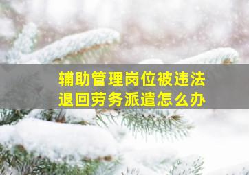 辅助管理岗位被违法退回劳务派遣怎么办