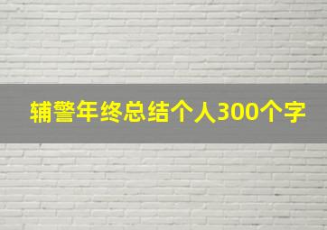 辅警年终总结个人300个字