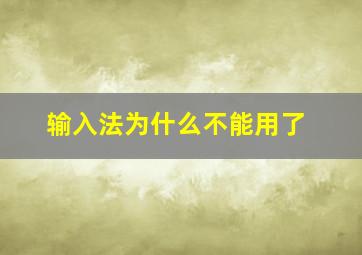 输入法为什么不能用了