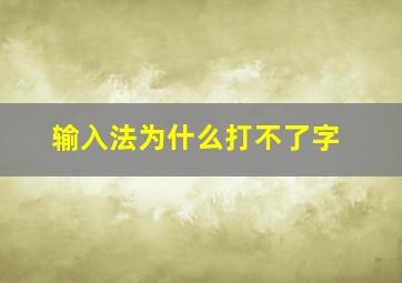 输入法为什么打不了字