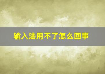 输入法用不了怎么回事