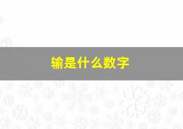 输是什么数字