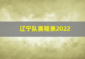 辽宁队赛程表2022