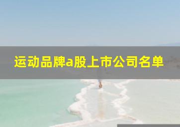 运动品牌a股上市公司名单