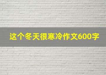 这个冬天很寒冷作文600字