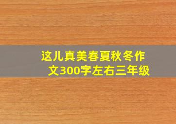 这儿真美春夏秋冬作文300字左右三年级