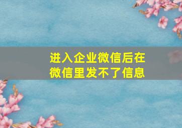 进入企业微信后在微信里发不了信息