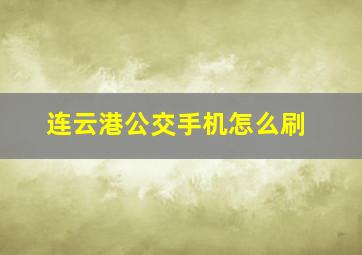 连云港公交手机怎么刷