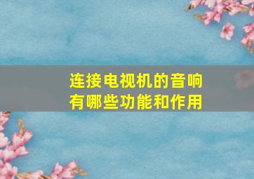 连接电视机的音响有哪些功能和作用