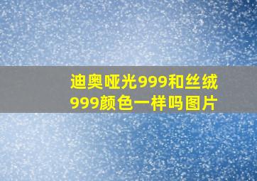 迪奥哑光999和丝绒999颜色一样吗图片